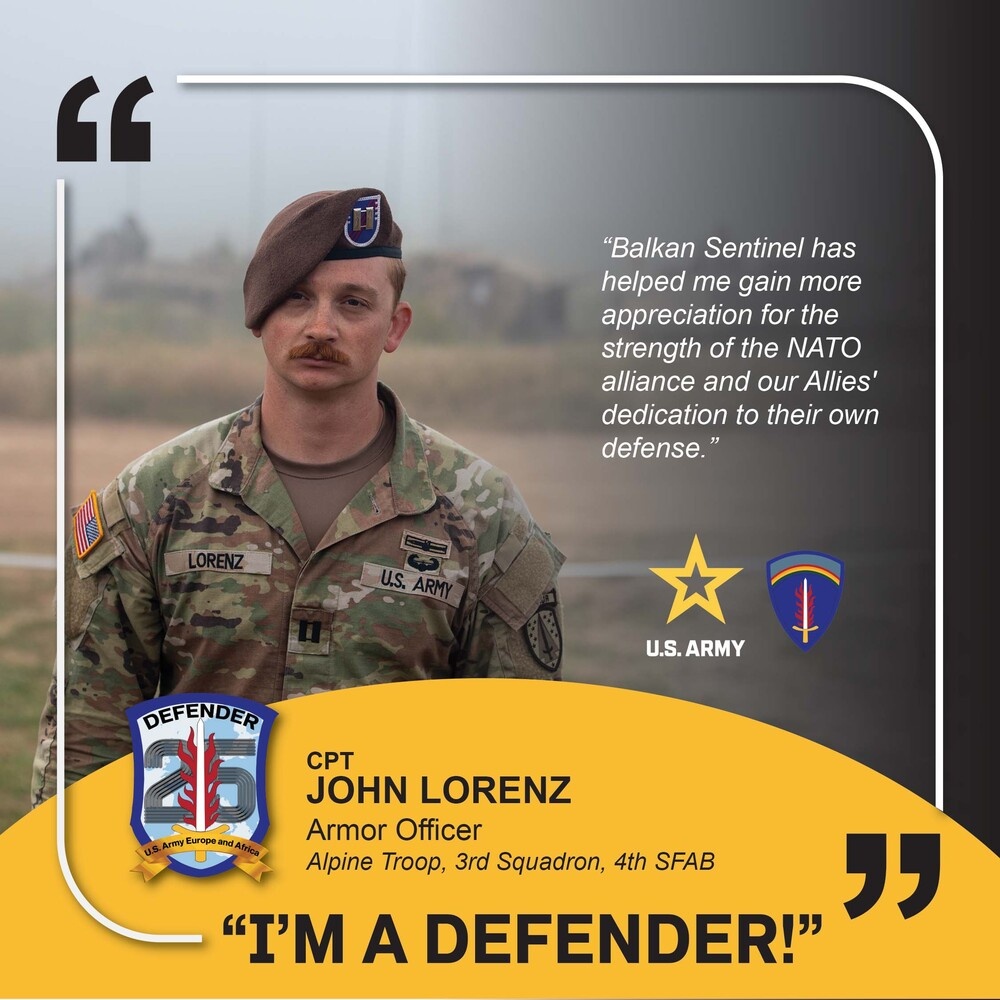 Alpine Troop, 3rd Squadron, 4th SFAB, I'M A DEFENDER', 19A Armor Officer in Bulgaria