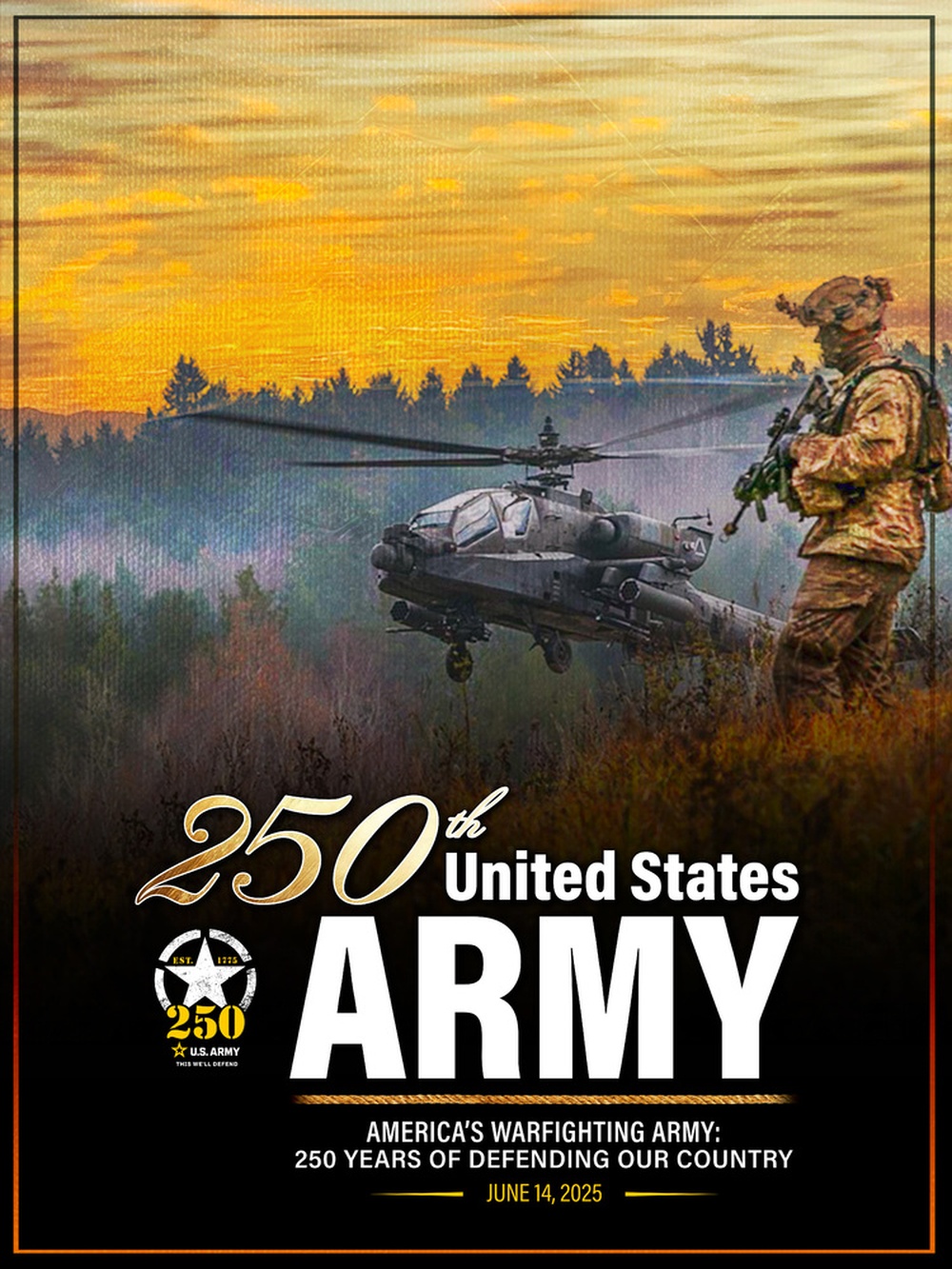 US Army 250th Birthday Poster