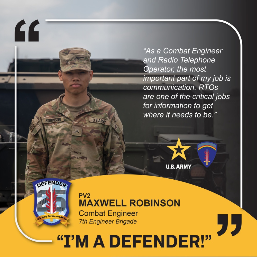7th Engineer Brigade, 21st Theater Sustainment Command, I'M A DEFENDER', 12B Combat Engineer in Romania