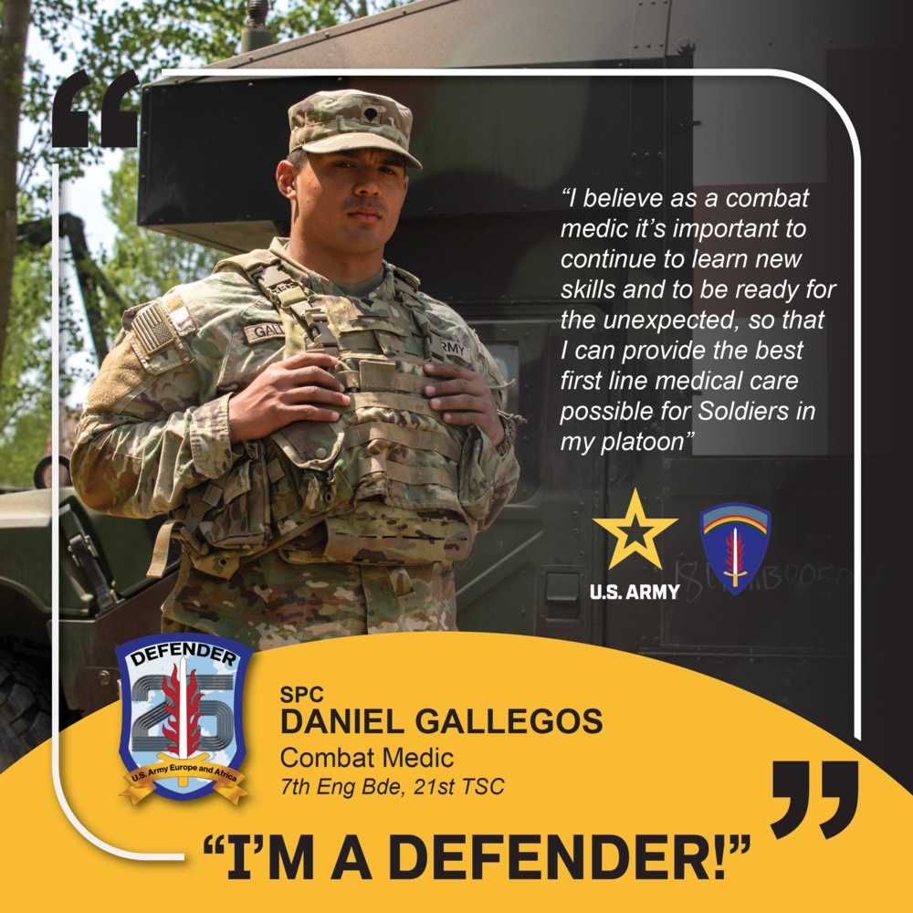 7th Engineer Brigade, 21st Theater Sustainment Command, I'M A DEFENDER', 46W Combat Medic in Romania