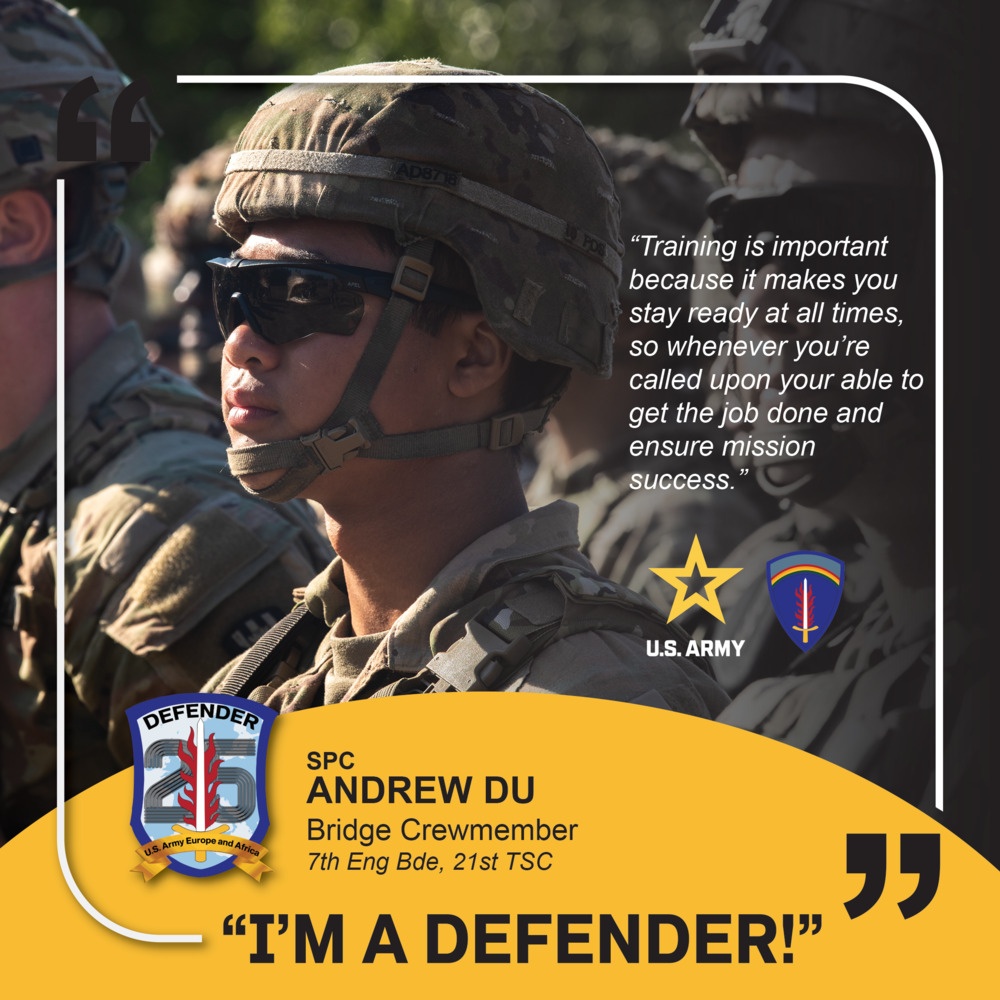 7th Engineer Brigade, 21st Theater Sustainment Command, I'M A DEFENDER', 12C Bridge Crewmember in Romania