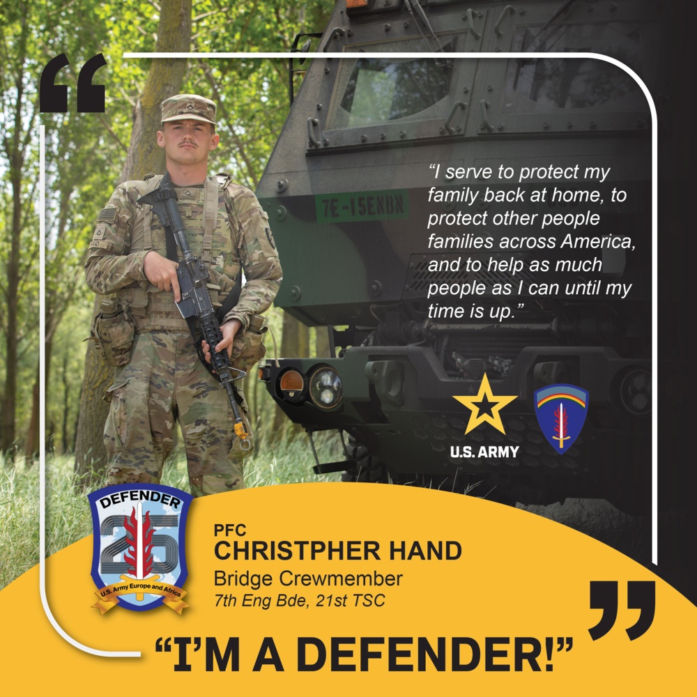 7th Engineer Brigade, 21st Theater Sustainment Command, I'M A DEFENDER', 12C Bridge Crewmember in Romania