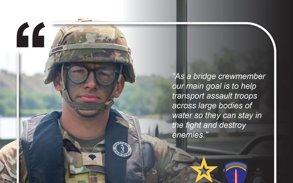 7th Engineer Brigade, 21st Theater Sustainment Command, I'M A DEFENDER', 12C Bridge Crewmember in Romania
