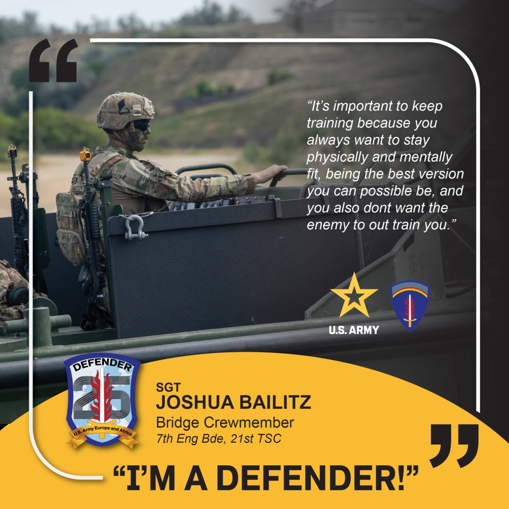 7th Engineer Brigade, 21st Theater Sustainment Command, I'M A DEFENDER', 12C Bridge Crewmember in Romania