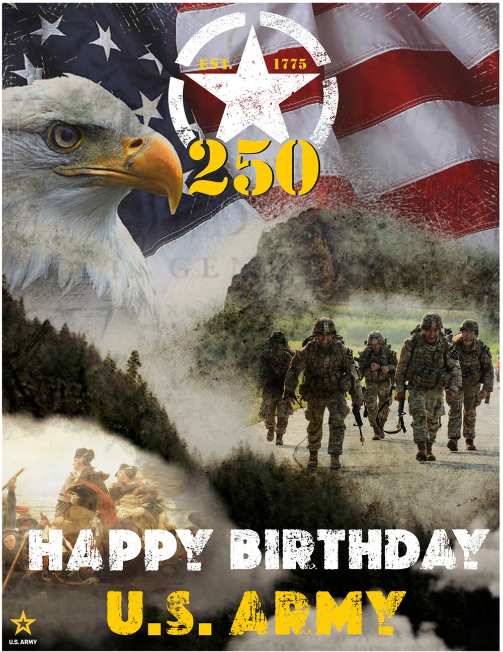 The Army's 250th Birthday Graphic