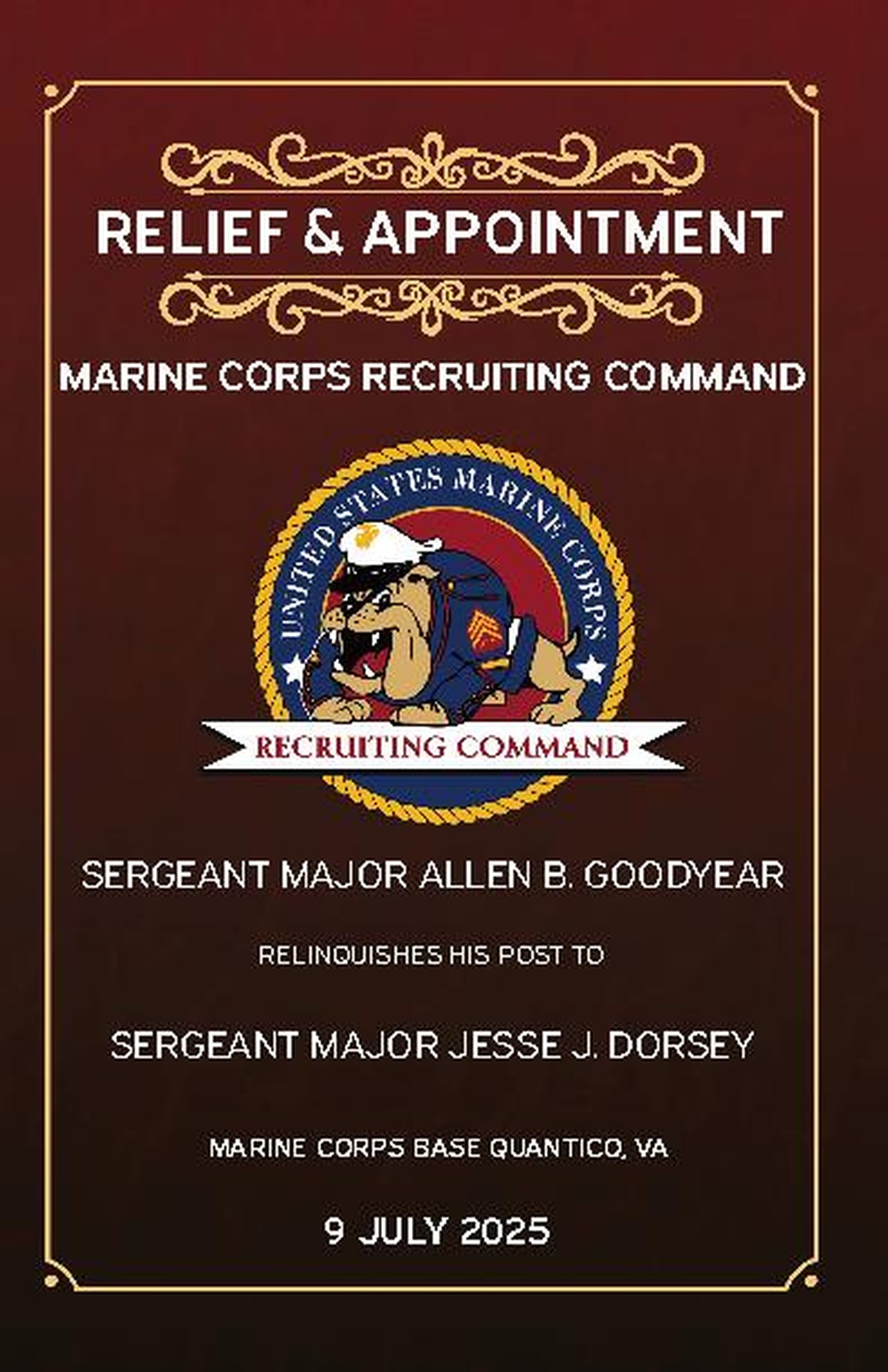 Sgt. Maj. Goodyear Post and Relief