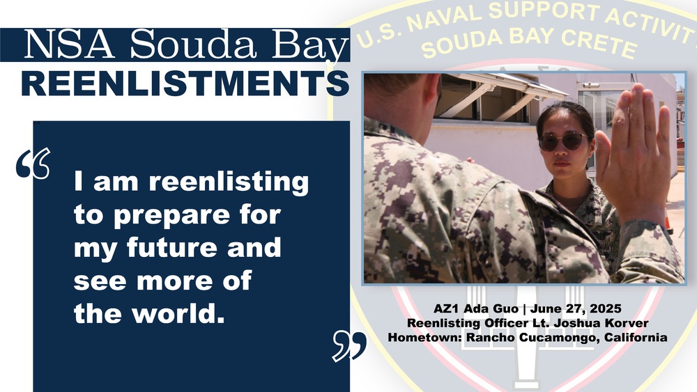 AZ1 Ada Guo Reenlists at NSA Souda Bay
