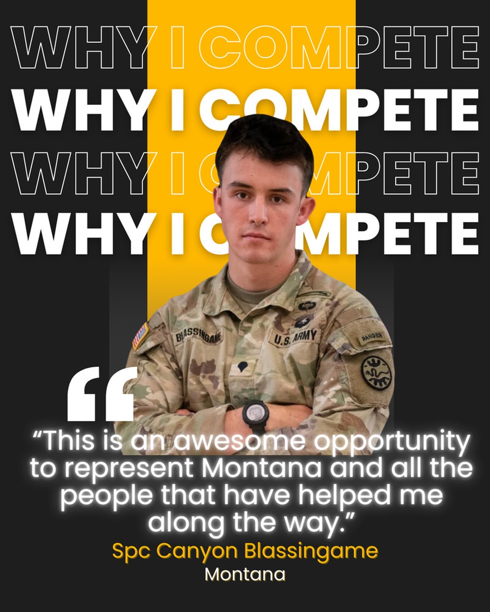 Spc. Canyon Blassingame Why I Compete NBWC 2025 graphic