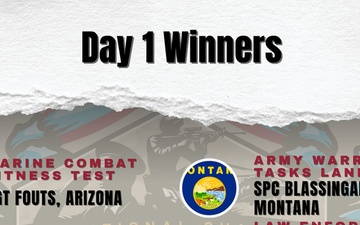 National Best Warrior Competition Day 1 Event Winners