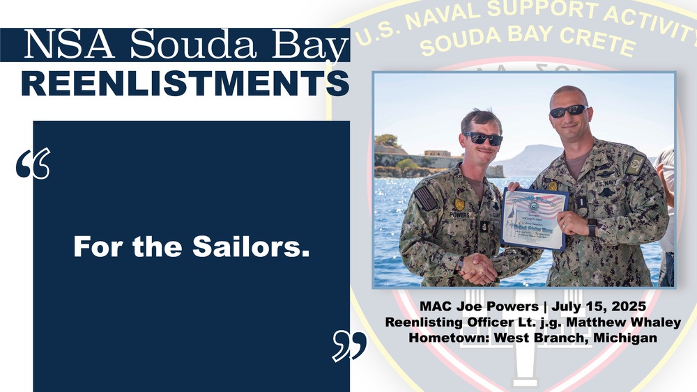 MAC Joseph Powers Reenlists at NSA Souda Bay