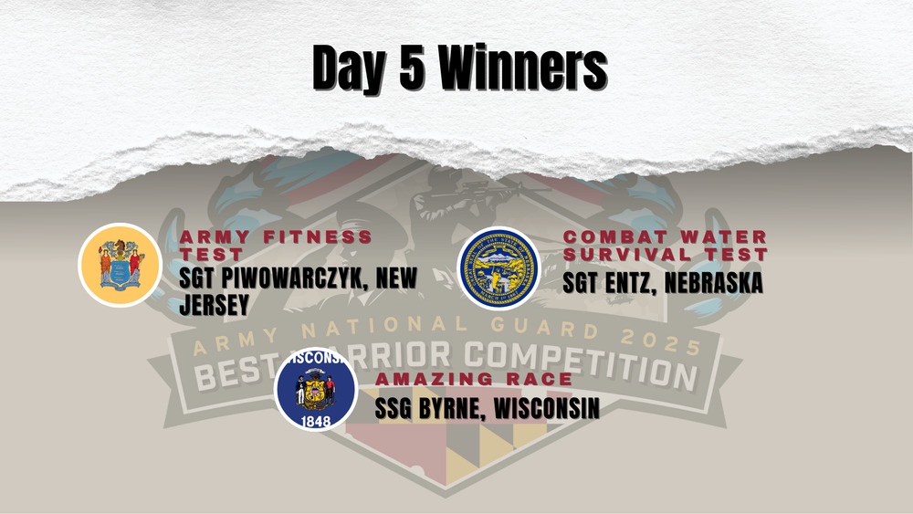 National Best Warrior Competition Day 5 Event Winners