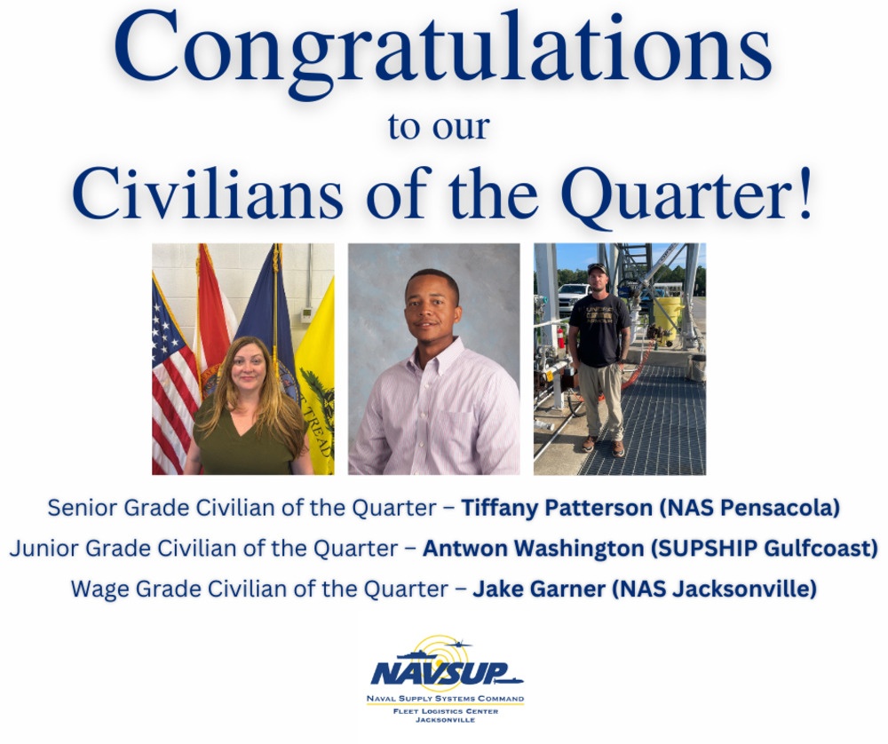 NAVSUP FLC Jacksonville Civilians of the Quarter July 2025