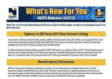 NSIPS What's New For You