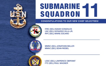 Submarine Squadron 11 Chief Selects Announcement Results
