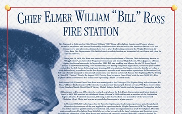 Fire Station Plaque: Chief Elmer William &quot;Bill&quot; Ross
