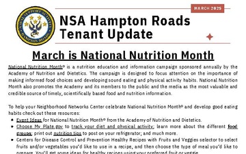 NSA Hampton Roads Monthly Tenant Update - March (2025)