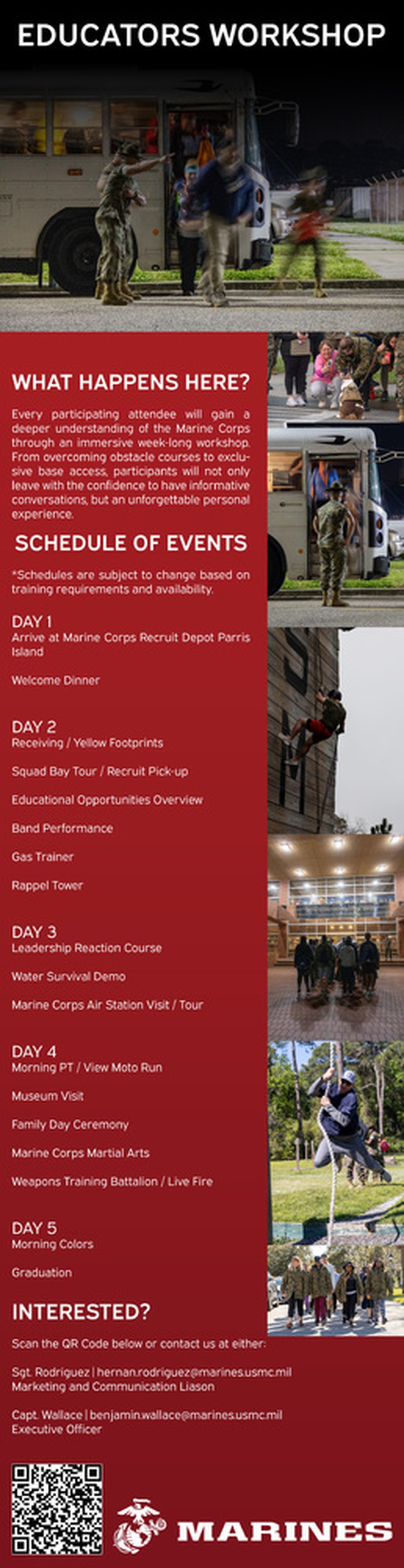 Educators Workshop Schedule of Events