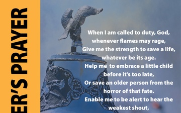 Firefighter's Prayer poster at the Goodfellow Fire Academy
