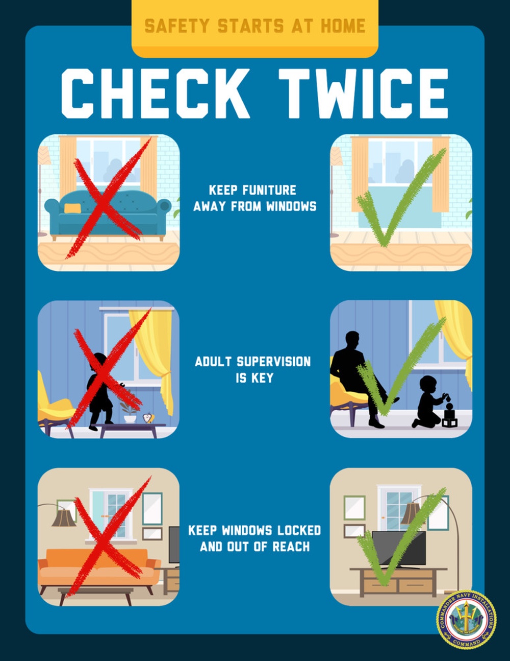 Check Twice Window Safety Poster