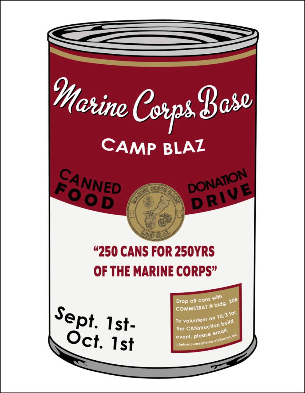 MCB Camp Blaz Canned Food Drive Flyer