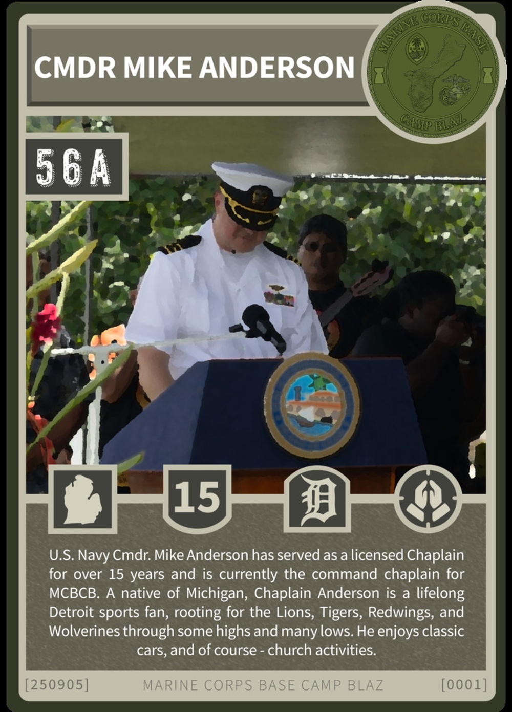 MCB Camp Blaz Trading Card: Chaplain Anderson #001