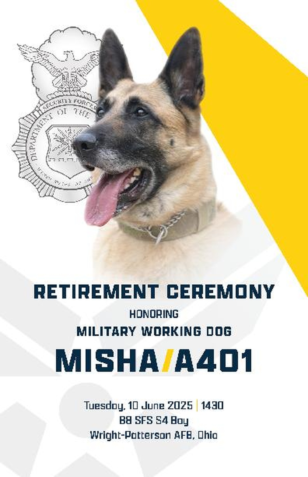 Military Working Dog Misha retires from duty