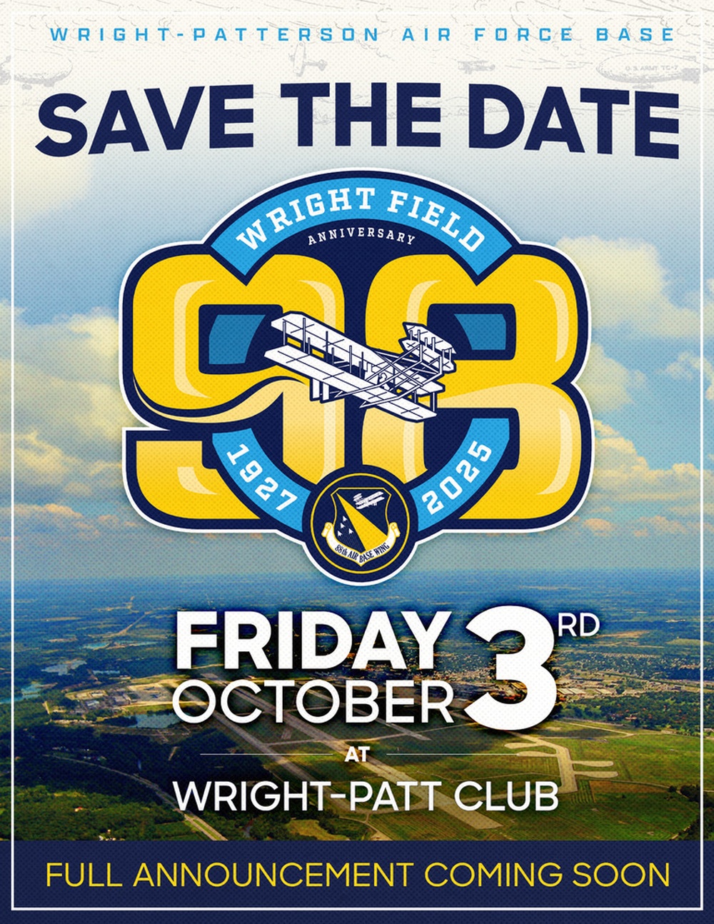 Wright Field 98th Anniversary: Save the Date Flyer