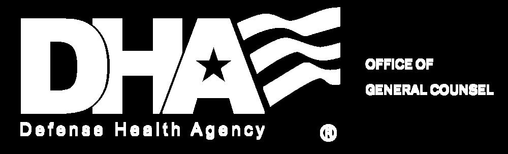 DHA Office of General Counsel Logo transparent horizontal white PNG
