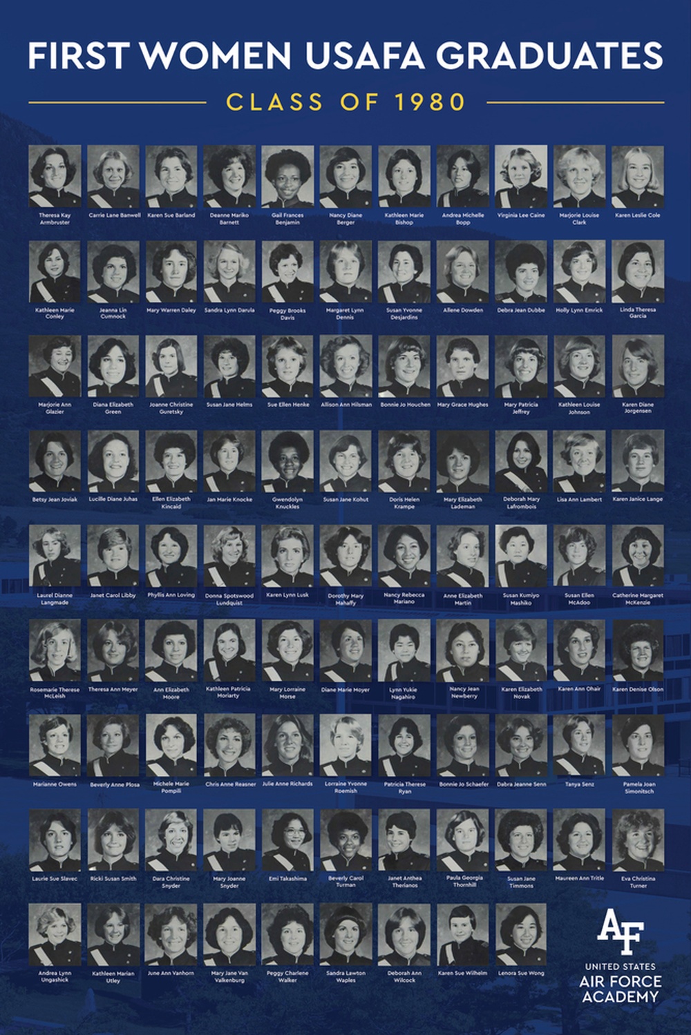 U.S. Air Force Academy First Women USAFA Graduates, Class of 1980, Poster