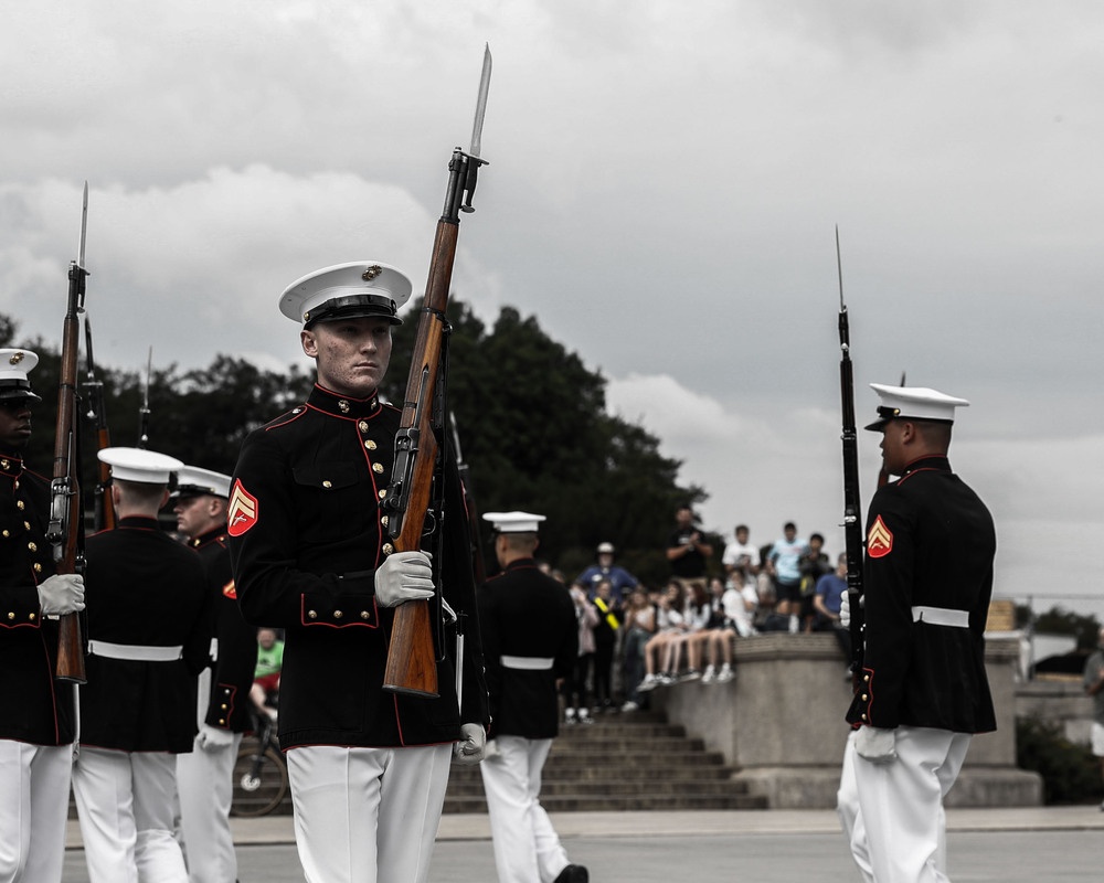 The United States Marine Corps Silent Drill Platoon Honor Flight