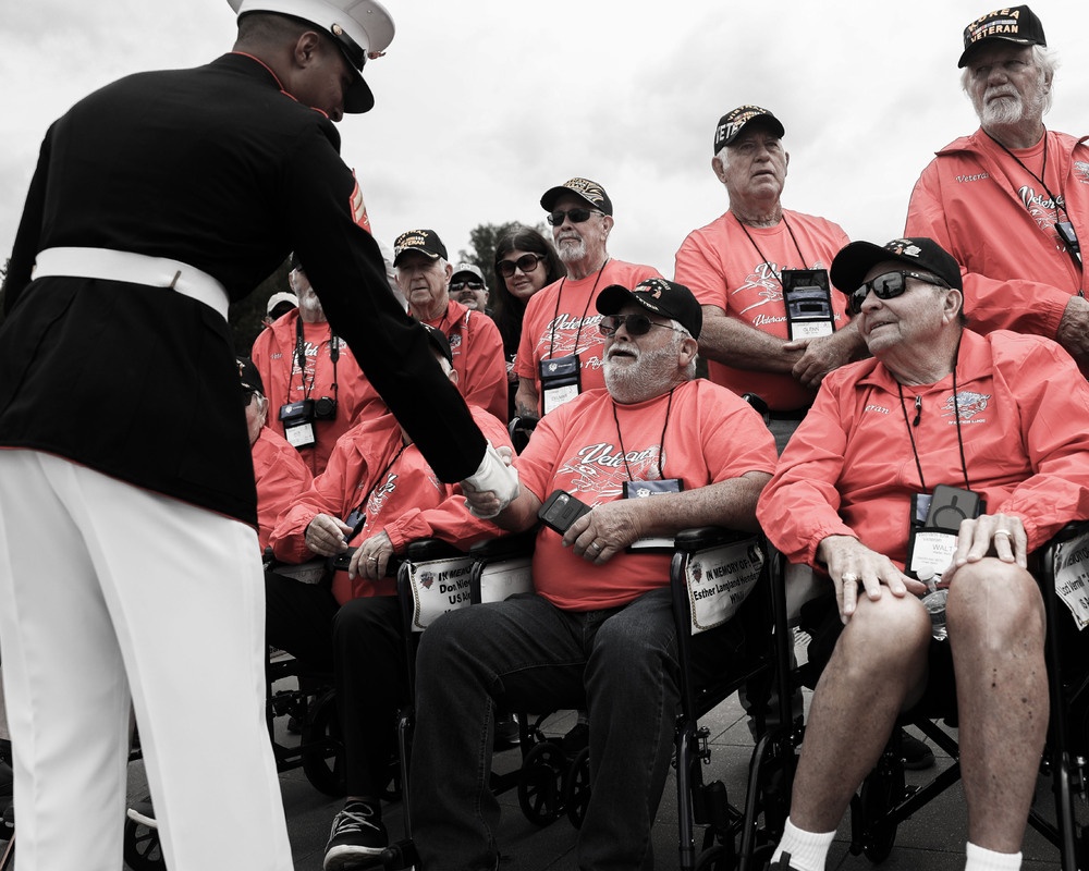 The United States Marine Corps Silent Drill Platoon Honor Flight