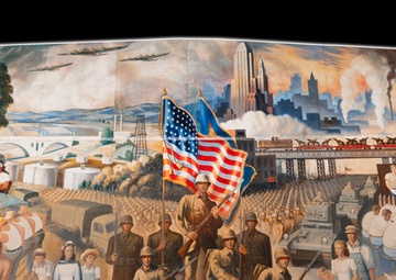 "America at War" mural in the Maryland Museum of Military History