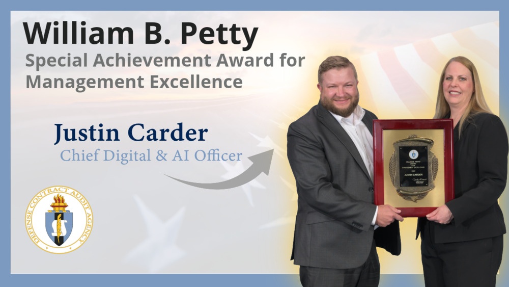 Justin Carder receives William B. Petty Special Achievement Award for Management Excellence