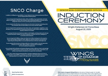 SNCO Induction Ceremony: Event Program