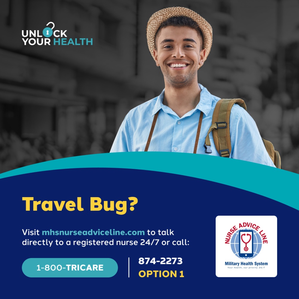 MHS Nurse Advice Line Social Graphic: Travel Bug
