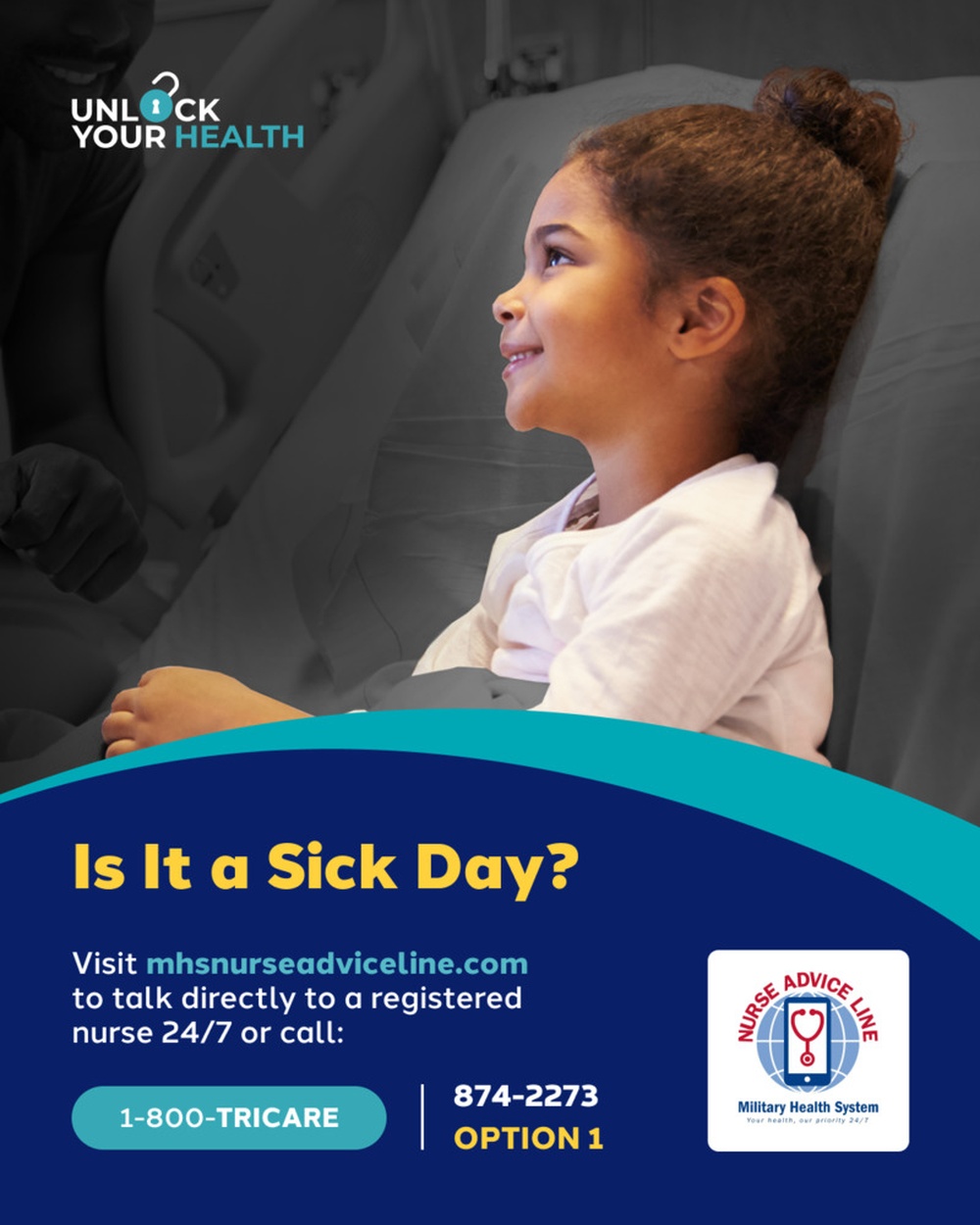 MHS Nurse Advice Line Social Graphic: Sick Day