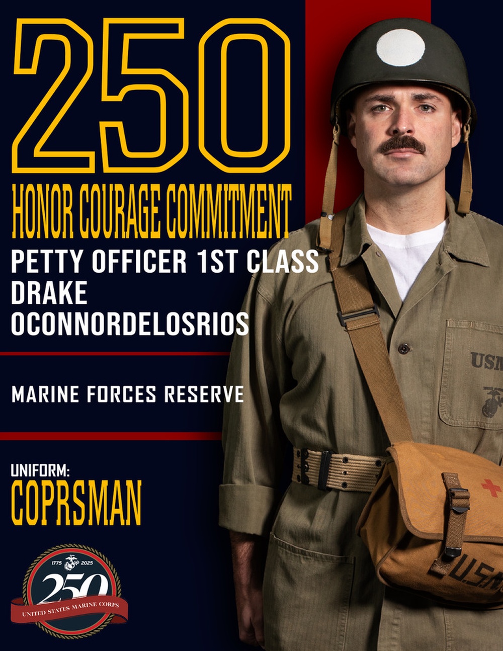 Marine Forces Reserve 250th Birthday pageant poster