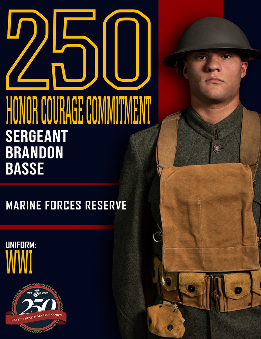 Marine Forces Reserve 250th Birthday pageant poster