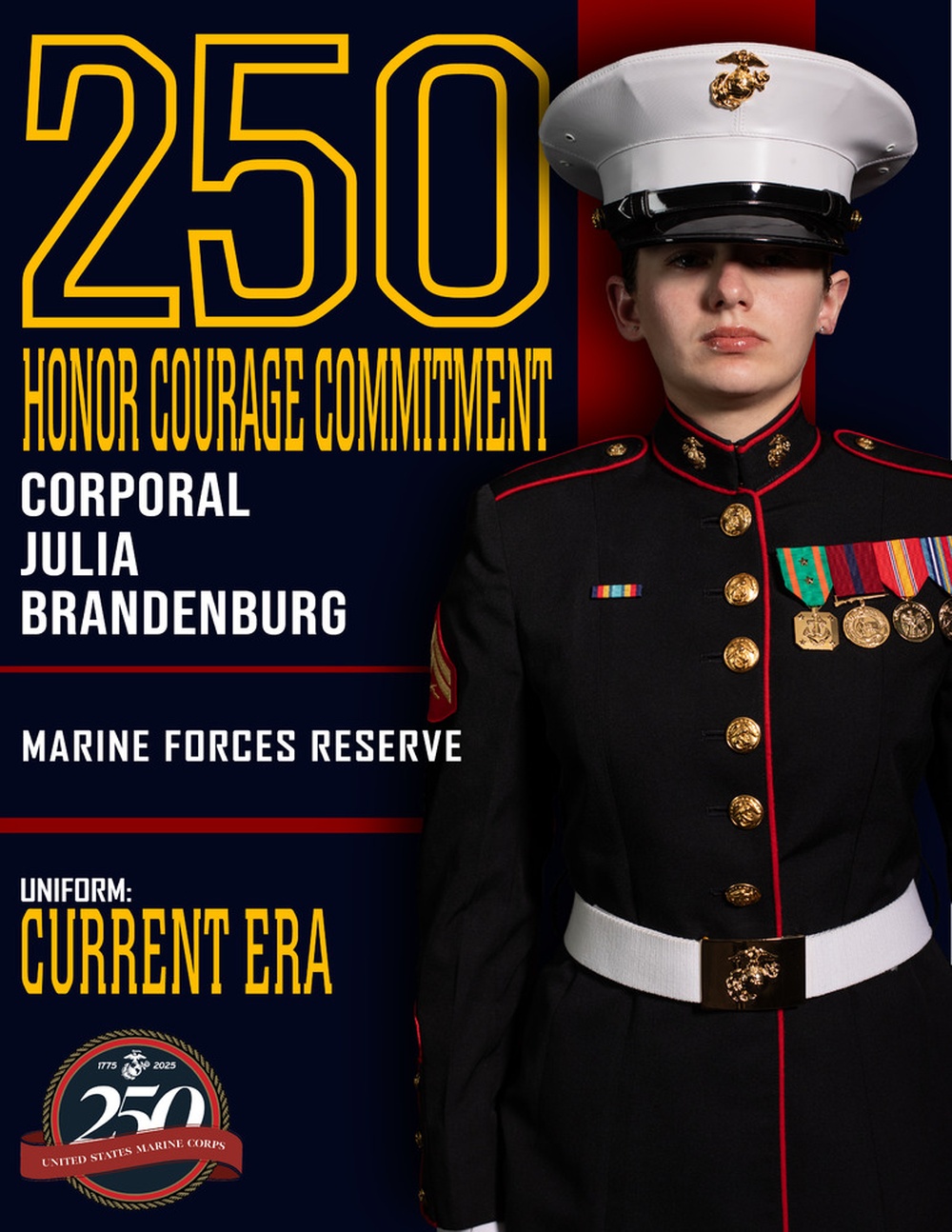 Marine Forces Reserve 250th Birthday pageant poster