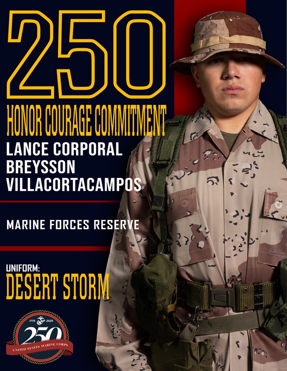Marine Forces Reserve 250th Birthday pageant poster
