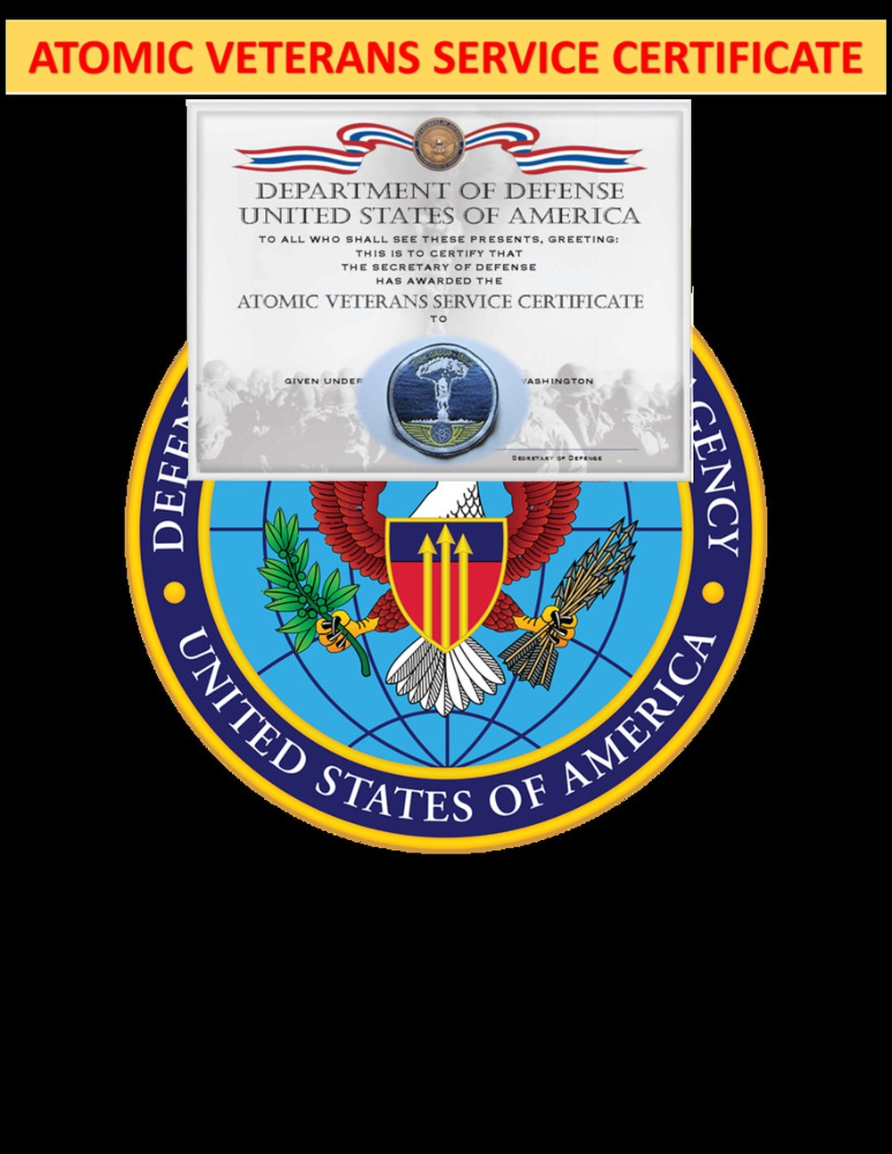 Atomic Veteran Certificate and page Background Atomic Veteran Certificate and page Background