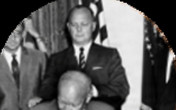 President Eisenhower signing detailed charter for Armed Forces Special Weapons Project