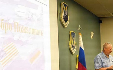 Russian interpreters deliver a presentation