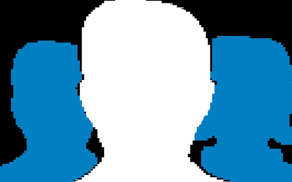 one person  with 2 persons behind icon