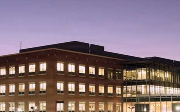 Exterior shot of DTRA Headquarters Fort Belvoir VA at sunset.