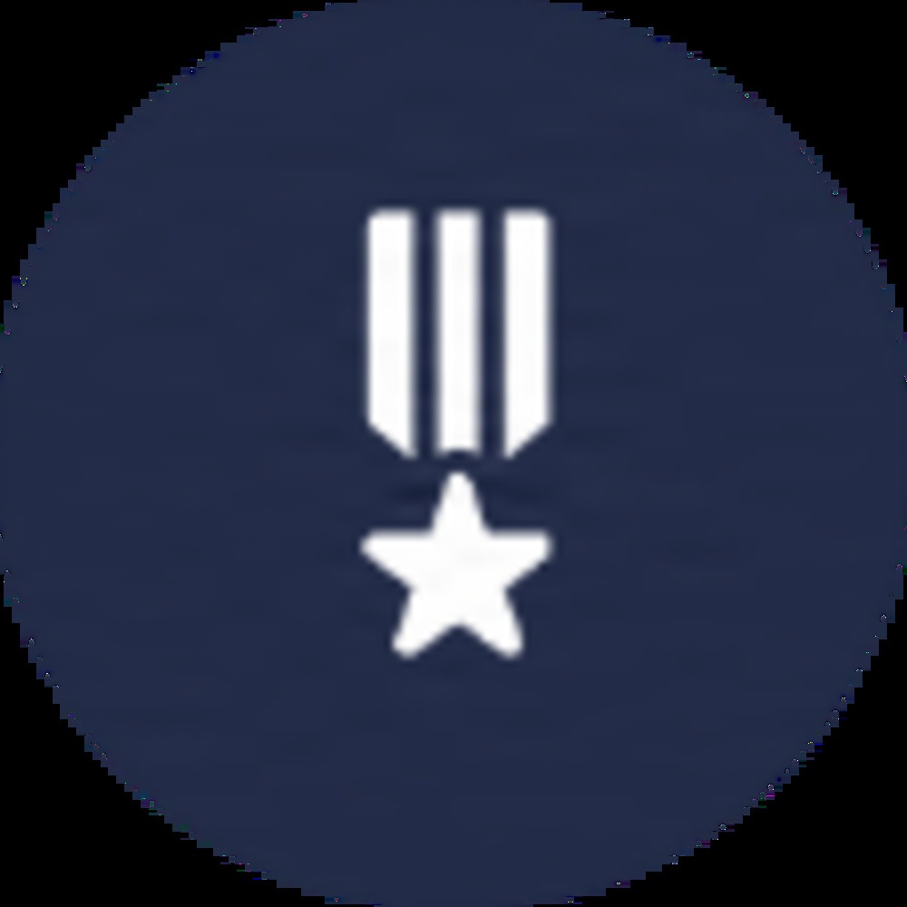 White Icon of a star medal with a ribbon White Icon of a star medal with a ribbon