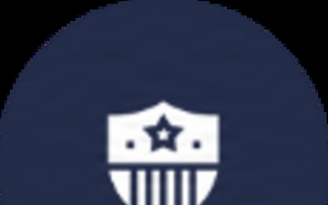 shield Logo, white on dtra blue background