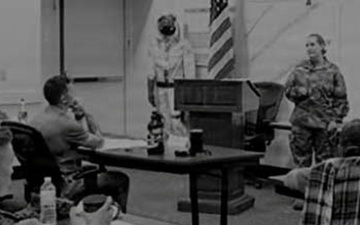 Students participate in classroom instruction at the Defense Nuclear Weapons School.
