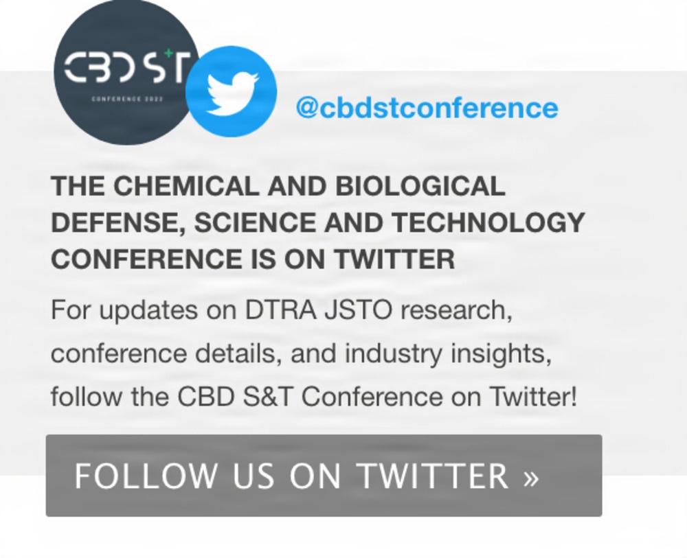 Social media graphics promote the Joint Science and Technology Office Chemical and Biological Defense Science and Technology Conference on X Social media graphics promote the Joint Science and Technology Office Chemical and Biological Defense Science and Technology Conference on X