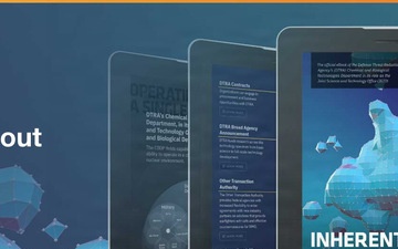 Five tablets displaying various information represent the JSTO eBook page header, showcasing digital resources and publications available through the Joint Science and Technology Office.